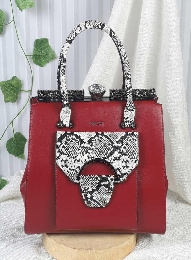 Mochi Women's Maroon Satchel Bags(66-333) - Image 4