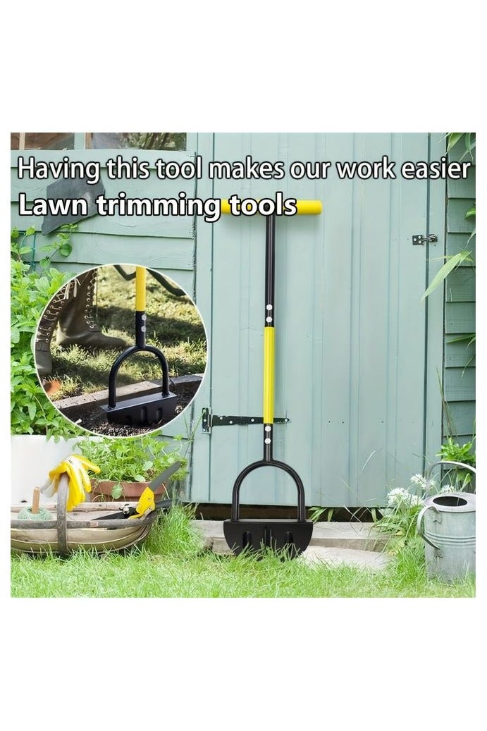 Edger Saw-Tooth, Edger Half Moon Lawn Edger with T-Grip, Sidewalk Grass Long Handled Step Edger - Image 4