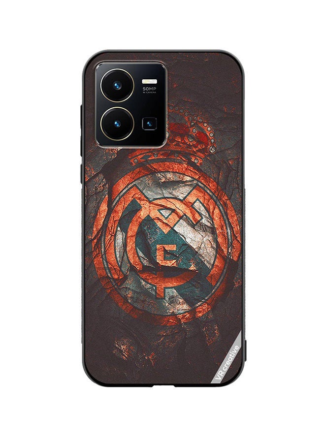 VR CREATIVE Protective Case Cover For Vivo Y35 Real Madrid Cake Design Multicolour