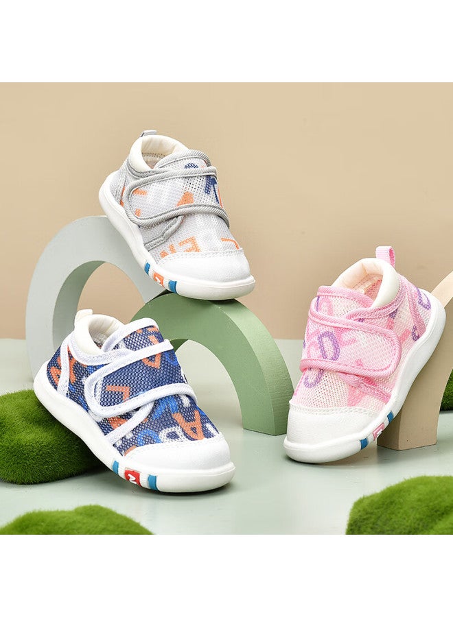 Thombaker Baby Walking Shoes, Spring Mesh Shoes, Summer 1-3 Years Old Non-slip Breathable Mesh Children's Shoes, Gray Letter 15 - Image 4