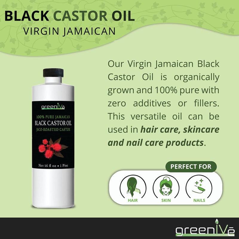 GreenIVe Jamaican Black Castor Oil JBCO Organically Grown 100% Pure Great For Hair and Topical Uses (16 Ounce) - Image 4