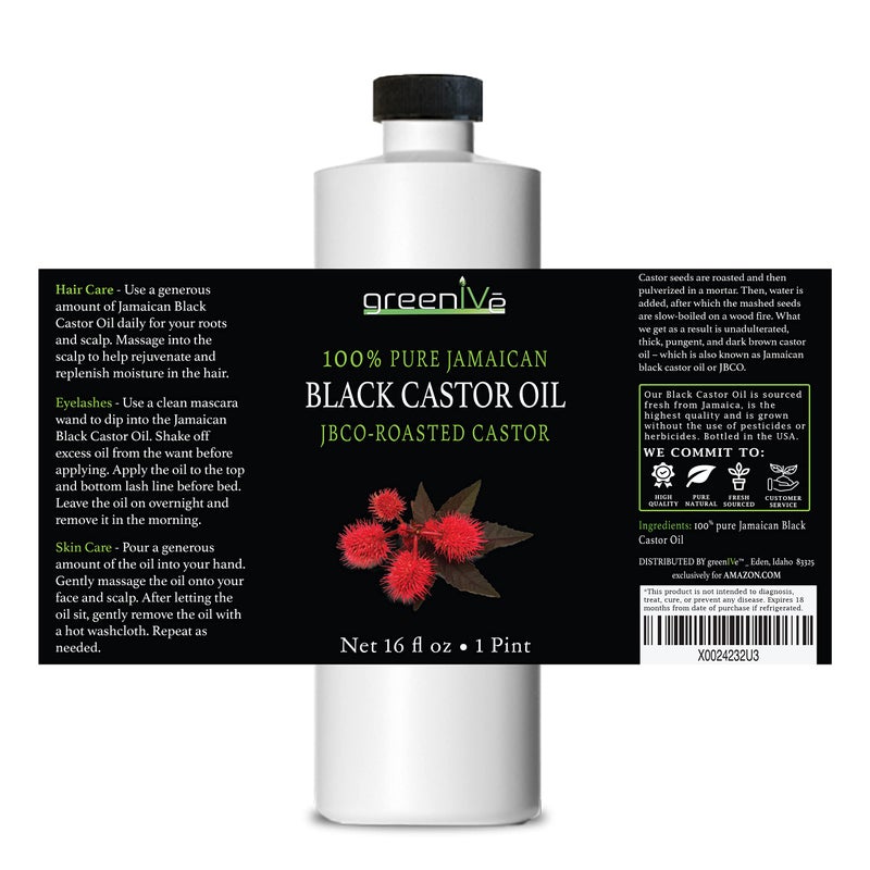 GreenIVe Jamaican Black Castor Oil JBCO Organically Grown 100% Pure Great For Hair and Topical Uses (16 Ounce) - Image 3
