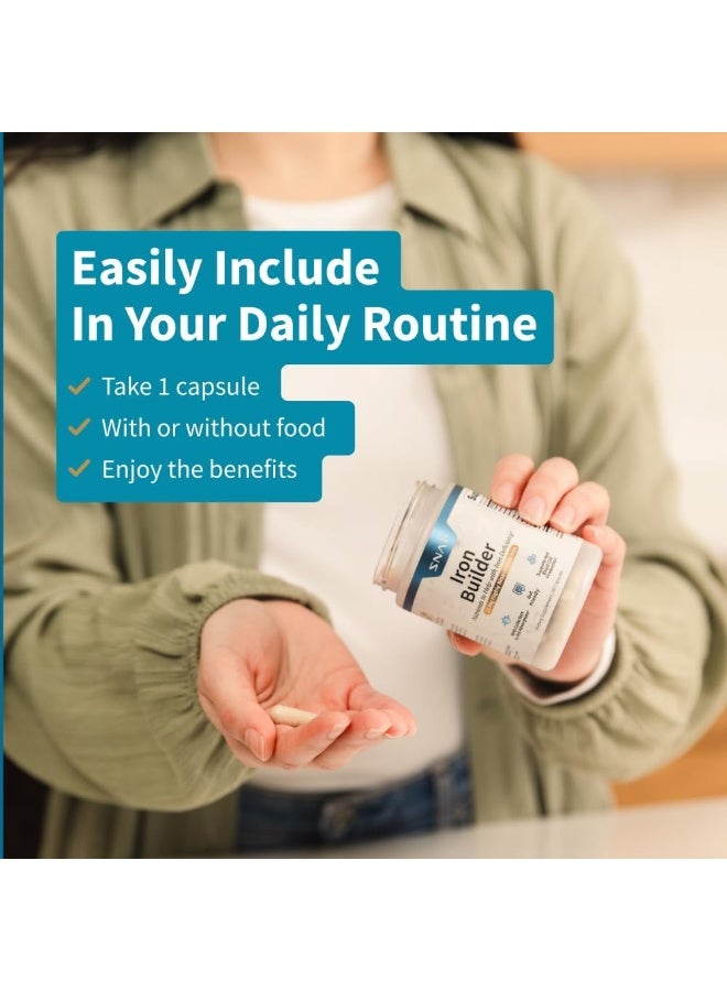 SNAP SUPPLEMENTS Iron Builder Nutrients to Help with Iron Deficiency 60 Capsules - Image 5