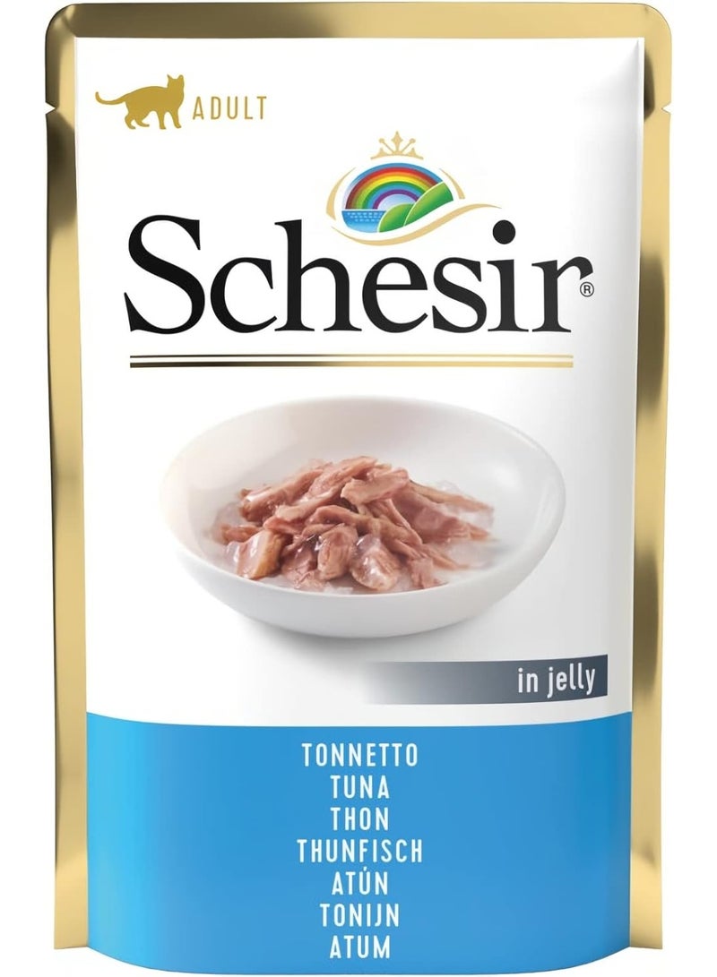 Schesir Adult Wet Cat Food Tuna in Jelly 85g Pouch Natural Grain-Free High-Protein Complementary Food - Image 1