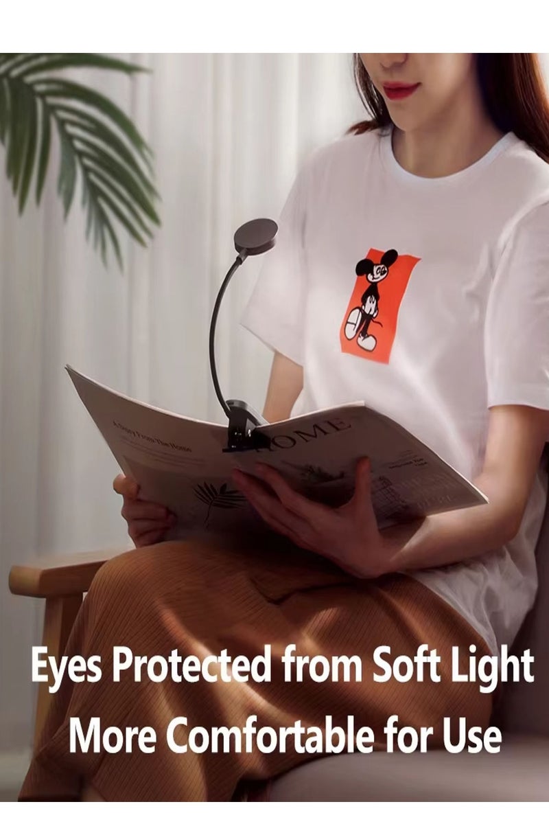 Baseus LED Reading Lamp - Clip-on Desk & Bed Light with 360° Rotation, Adjustable Brightness Levels, Mini Rechargeable Design, Perfect for Bookworms, Kids Study Room, Travel, Night Reading, Bedside, Dorms, Office, Portable and Flexible Lamp for Comfortable Reading Anywhere, Anytime - Image 3