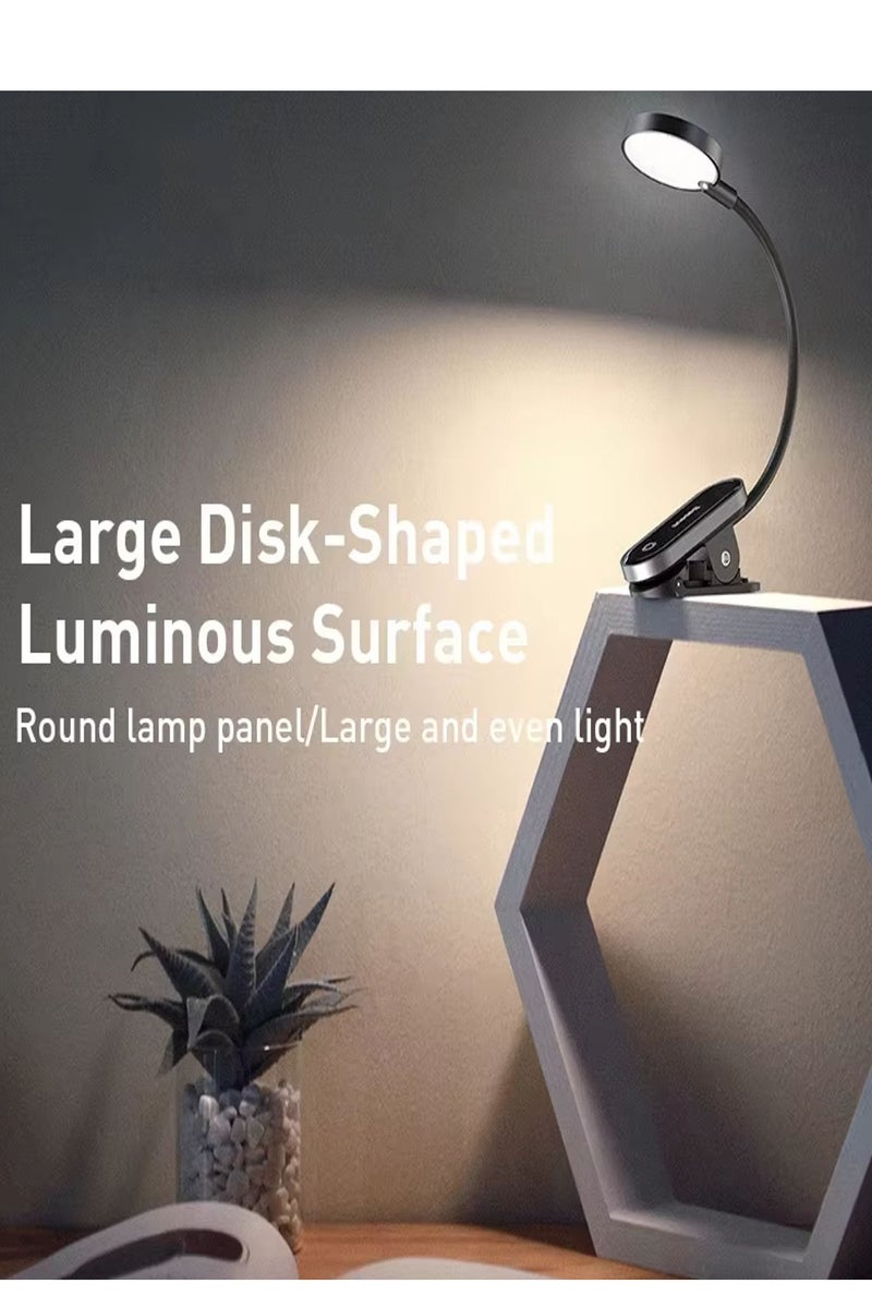 Baseus LED Reading Lamp - Clip-on Desk & Bed Light with 360° Rotation, Adjustable Brightness Levels, Mini Rechargeable Design, Perfect for Bookworms, Kids Study Room, Travel, Night Reading, Bedside, Dorms, Office, Portable and Flexible Lamp for Comfortable Reading Anywhere, Anytime - Image 5