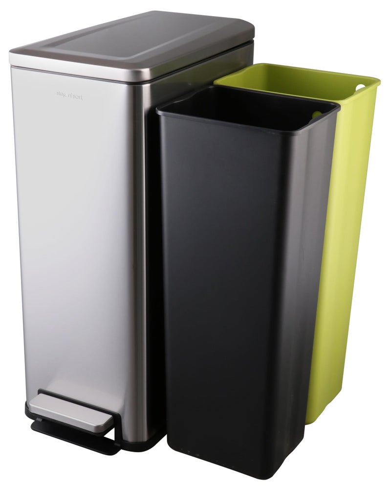 Step N' Sort The Step N' Sort Slim Design, 2 x 21.5L Dual Trash and Recycling Bin - Image 2