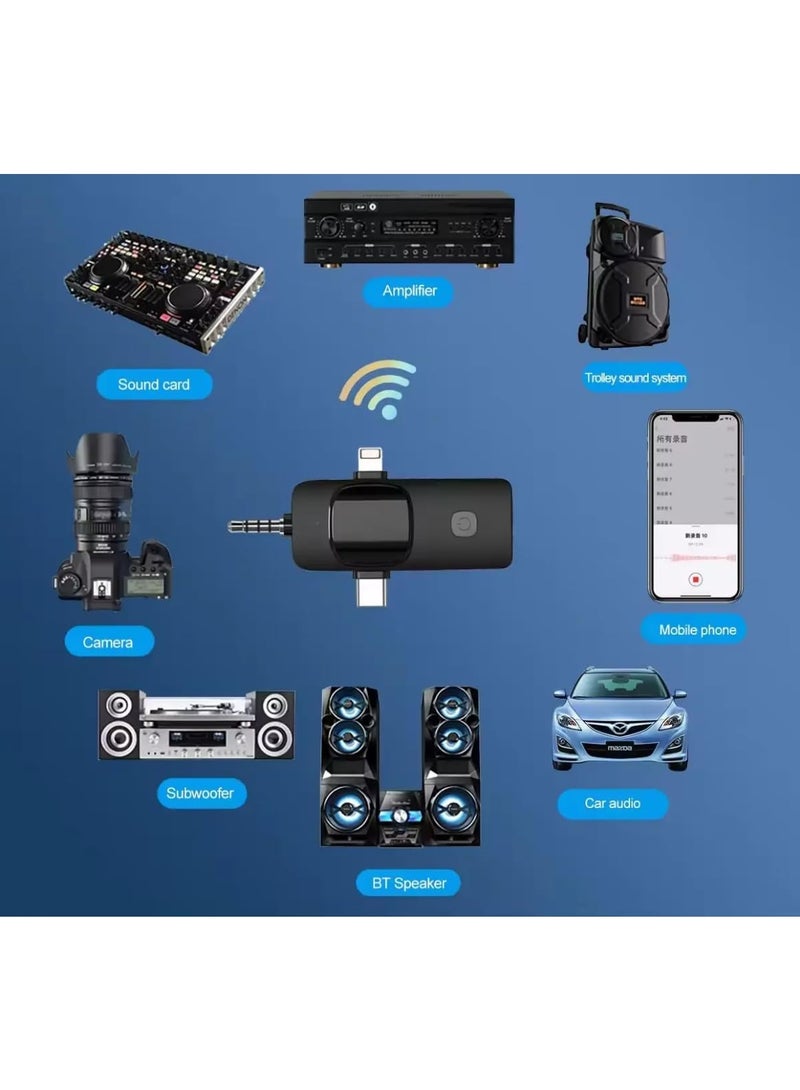 3-in-1 Wireless Lavalier Microphone for iPhone, Android, Tablet, and More – Ideal for Vlogging, Podcasting, Presentations, and Professional Recording – Black - Image 2