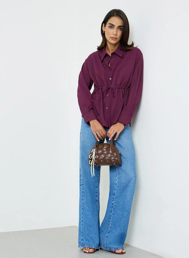 Take Two Purple Drawstring Waist Shirt