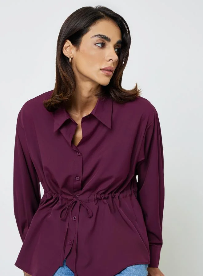 Take Two Purple Drawstring Waist Shirt