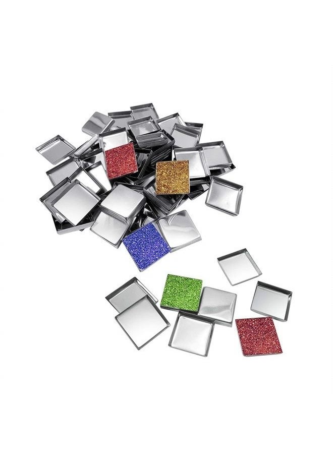 Allwon - 56 Pack Empty Square Metal Pans for Eyeshadow Palette Magnetic Makeup Palette (26mm) - Image 1