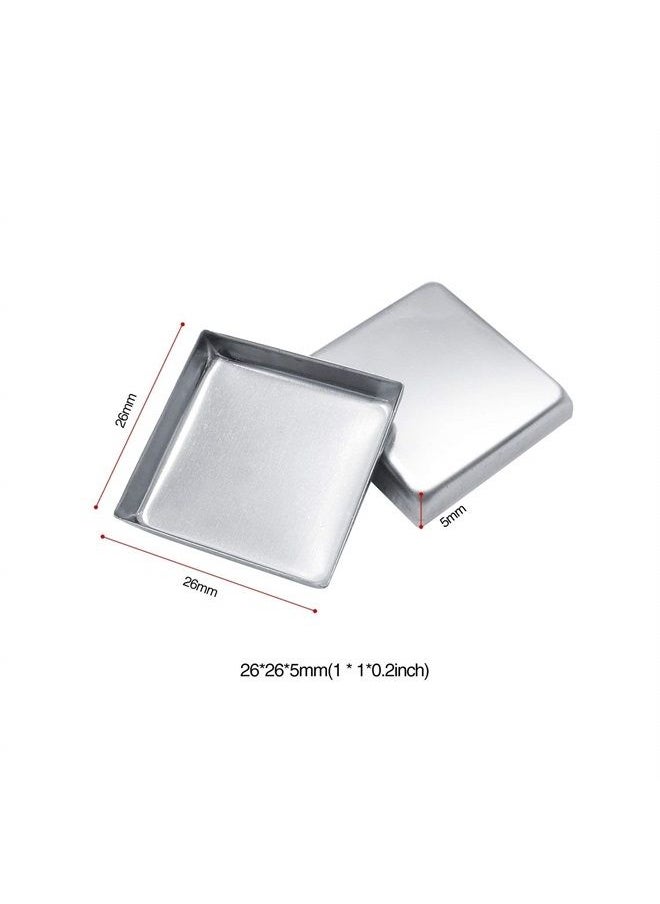 Allwon - 56 Pack Empty Square Metal Pans for Eyeshadow Palette Magnetic Makeup Palette (26mm) - Image 1
