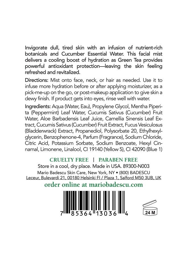 MARIO BADESCU Facial Spray Aloe, Rose Water and Cucumber - Green Tea Duo for Face, Neck or Hair, Cooling and Hydrating Face Mist for All Skin Types, Dewy Finish, 8 Fl Oz (Pack of 2) - Image 3