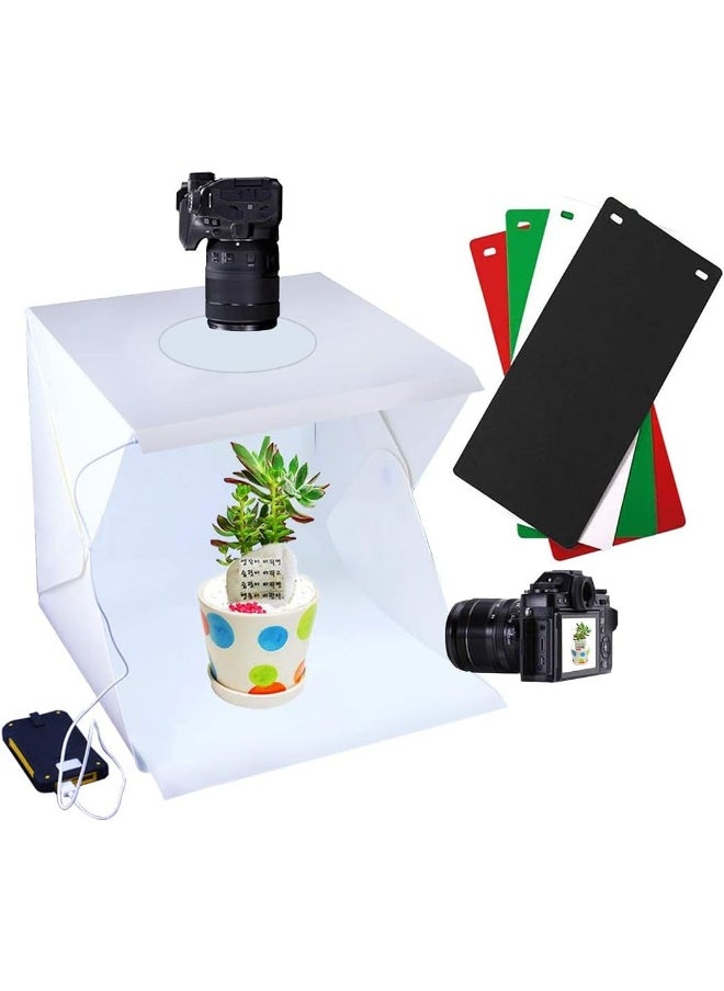 Rubik - 30Cm Photo Studio Box, Portable Photography Shooting Light Tent Kit, White Folding Lighting Softbox With 60 Led Lights + 4 Backdrops For Product Display - Image 1