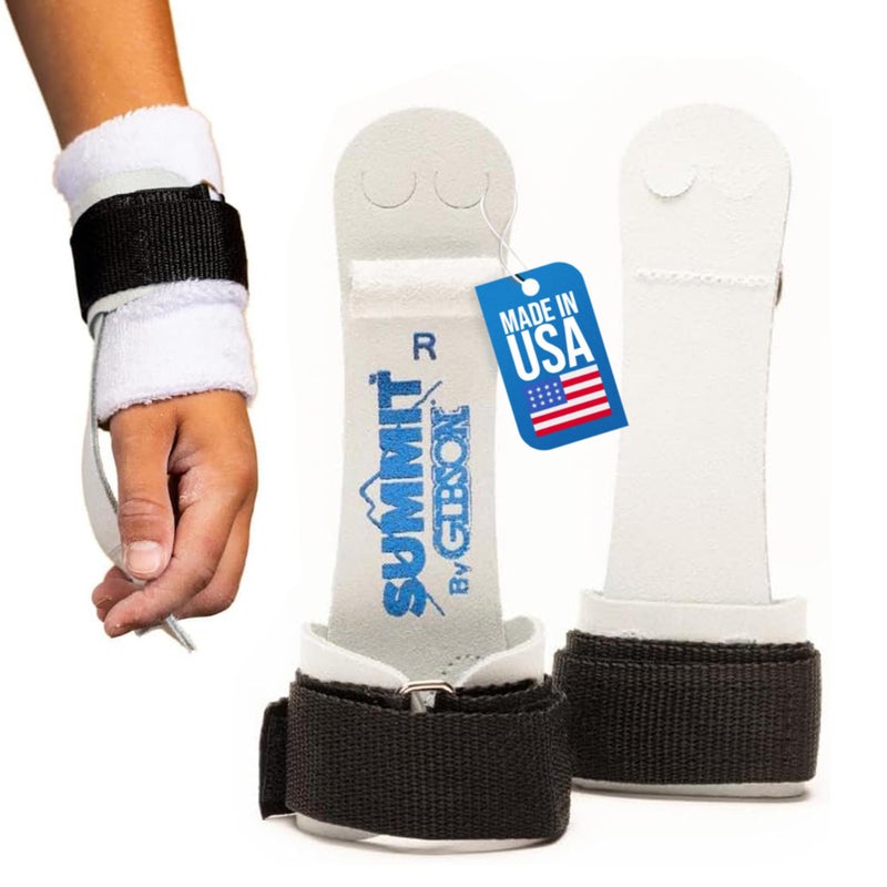 Gibson Athletic Summit Ring Gymnastic Grips for Boys Durable Leather Grip for Secure Grip Hand Grips for Early Competitor Gymnasts Gymnastics Grips for Boys Made In USA - Image 2