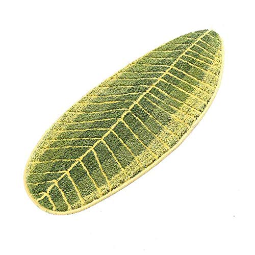 MustMat Non Slip Kitchen Rugs and Mats Cute Leaf Shape Area Rugs Nice for Kitchen Floor/Bathroom/Bedroom 17.7"x47.2" - Image 1