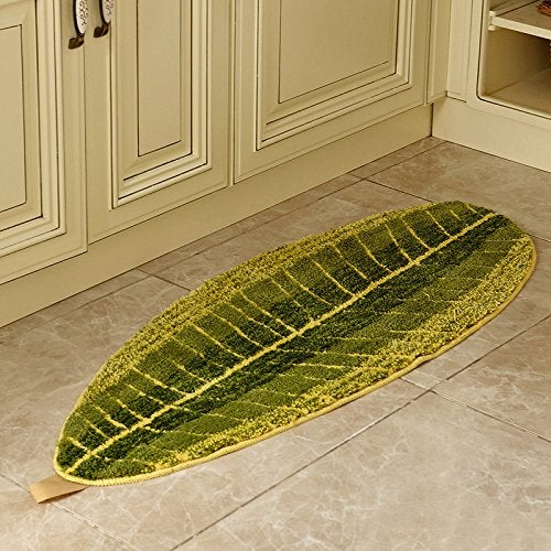 MustMat Non Slip Kitchen Rugs and Mats Cute Leaf Shape Area Rugs Nice for Kitchen Floor/Bathroom/Bedroom 17.7"x47.2" - Image 3