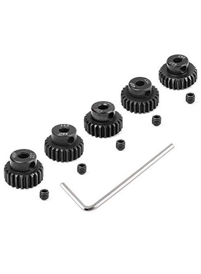 Hobbypark Metal Steel 48P Pinion Gear Set 3.175Mm Shaft Hole 22T 23T 24T 25T 26T 48 Pitch Motor Gears Kit For Rc Car (5 Pack) - Image 1