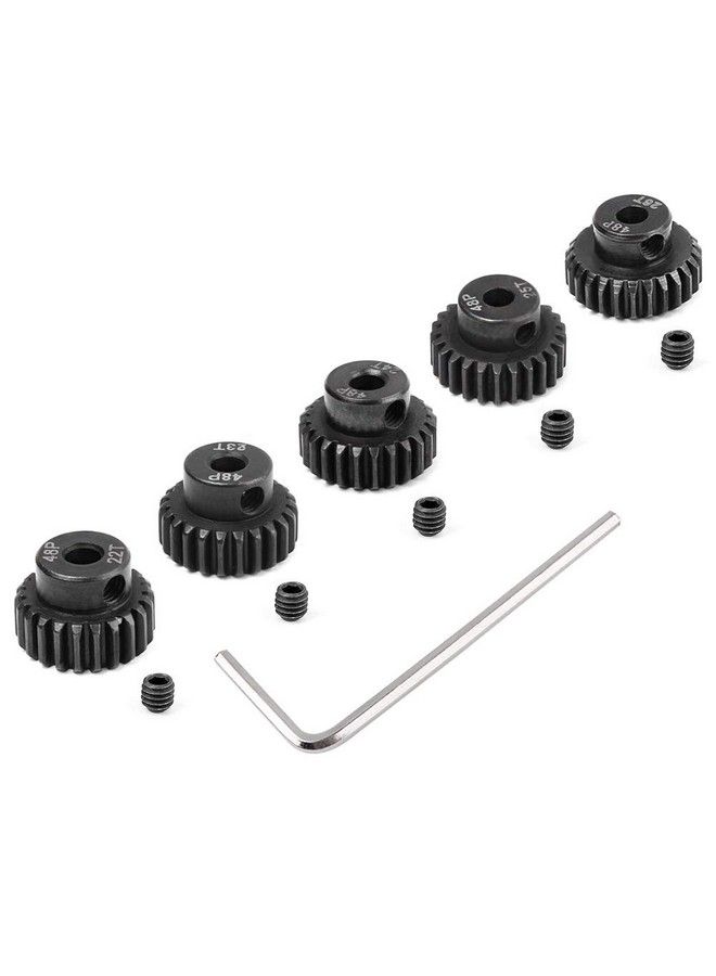 Hobbypark Metal Steel 48P Pinion Gear Set 3.175Mm Shaft Hole 22T 23T 24T 25T 26T 48 Pitch Motor Gears Kit For Rc Car (5 Pack) - Image 2