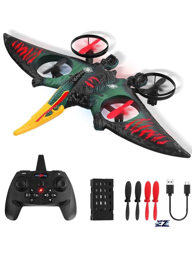 ELTRAZONE RC Aeroplane 2.4GHz Remote Controlled L0713 Quadcopter, Floating Fighter Aircraft RTF – Ideal for Beginners, Children & Adults, USB Charging, Green – Easy to Fly, Fun for All Ages  - Image 1
