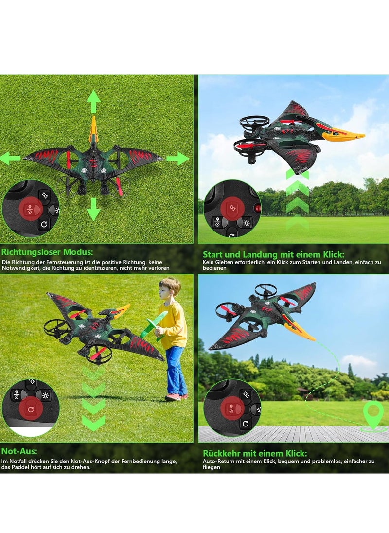 ELTRAZONE RC Aeroplane 2.4GHz Remote Controlled L0713 Quadcopter, Floating Fighter Aircraft RTF – Ideal for Beginners, Children & Adults, USB Charging, Green – Easy to Fly, Fun for All Ages  - Image 3