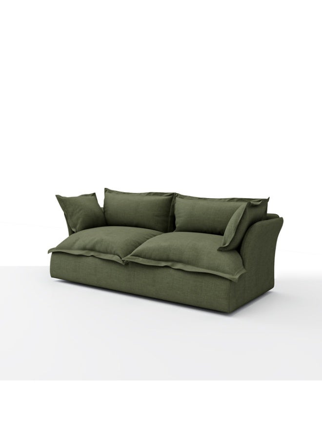 ariika Haven 2 Seater Sofa 205 x 100 H:80 cm - Sage, 100% Polyester Linen Texture Soft Feel, Latex & down alternative filling.