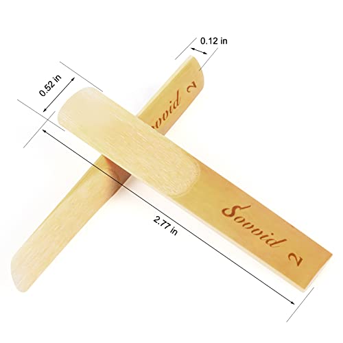Sovvid 10 Pack Bb Clarinet Reeds with Plastic Box, Strength 2.0 Reeds for Clarinet, Thinner Reed Tip & Unfiled Cut for Easy of Play, Traditional Reeds for Clarinet Beginner and Player - Image 2