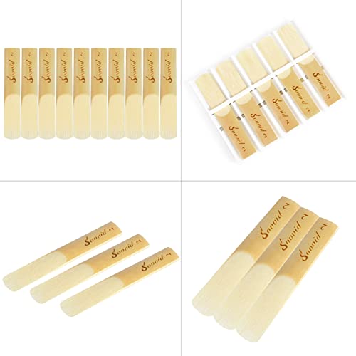 Sovvid 10 Pack Bb Clarinet Reeds with Plastic Box, Strength 2.0 Reeds for Clarinet, Thinner Reed Tip & Unfiled Cut for Easy of Play, Traditional Reeds for Clarinet Beginner and Player - Image 5