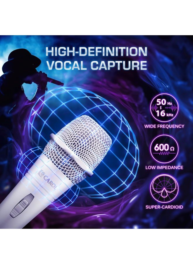 Carol Dynamic Singing Microphone with Super-Cardioid E dur-916S, Optimized for All Vocal Applications, Minimizes Handling Noise Without compromising Sound Quality (White Edition) - Image 2