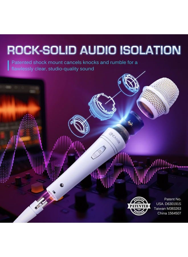 Carol Dynamic Singing Microphone with Super-Cardioid E dur-916S, Optimized for All Vocal Applications, Minimizes Handling Noise Without compromising Sound Quality (White Edition) - Image 3