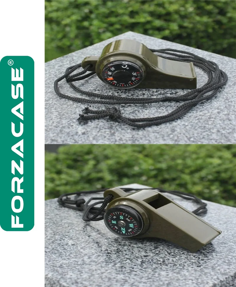 Forzacase High Decibel Featured Compass Whistle with Thermometer and Compass for Search and Rescue and Earthquake Bags - FC079