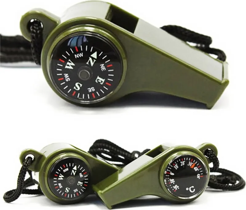 Forzacase High Decibel Featured Compass Whistle with Thermometer and Compass for Search and Rescue and Earthquake Bags - FC079