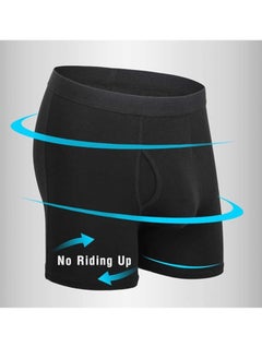 GUDOO 5 Pack Mens Trunks Underwear Cotton Boxer Briefs Short Leg Comfortable Underpants Black and Grey  - Image 5