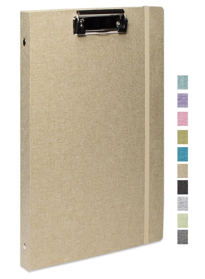 Cherrich Three Ring Binder with Clipboard, Linen Cover Clipboard Binder 1 Inch for 8.5" x 11" Paper, 2 Interior Pockets Paper for Organization of School, Business and Home - Image 1