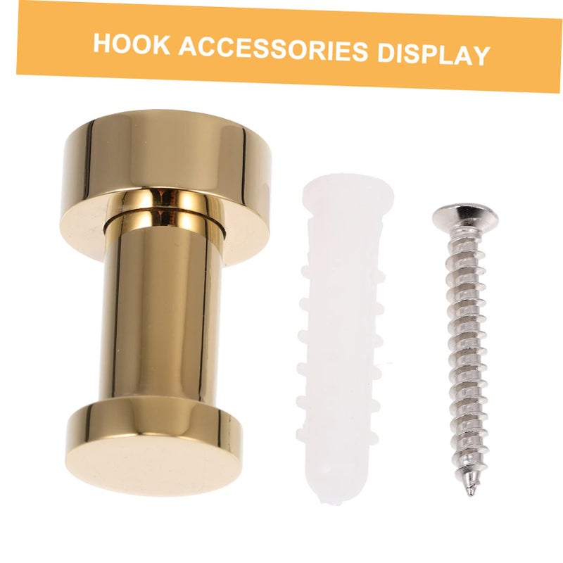 Gold Brass Wall Mounted Towel Hooks 2 Pack Space Saving Easy Installation - Image 3