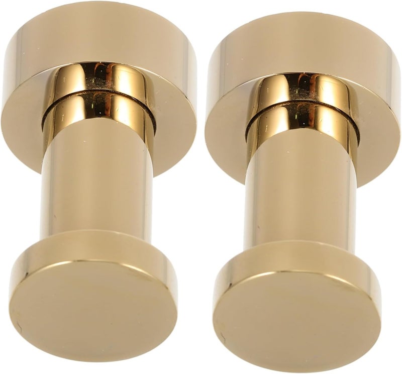Gold Brass Wall Mounted Towel Hooks 2 Pack Space Saving Easy Installation - Image 1
