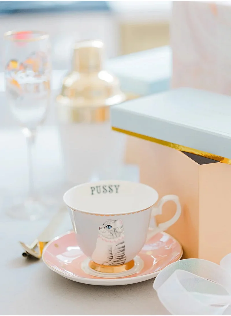 YVONNE ELLEN Teacup & Saucer Pussycat
