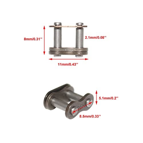 PRO BAT سلسلة قيادة PRO BAT 25H 158 رابط مع 2 قطعة إضافية من وصلة الماستر الاحتياطية لدراجات الأطفال ATV رباعية العجلات 2 ضربات 43cc 47cc 49cc دراجة جيب سوبر - Image 2