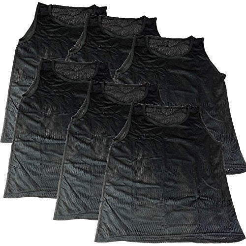 BlueDot Trading Youth Sports Pinnie Nylon Mesh Scrimmage Training Vest for team practice for children’s sports soccer, football, basketball, Lacrosse, 6 Red + 6 Black - Image 5