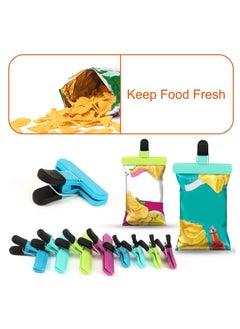 Bukela 9 Pack Food Clips, Bag Clips for Food Storage with Air Tight Seal Grip (3 Large and 6 Small)  - Image 1