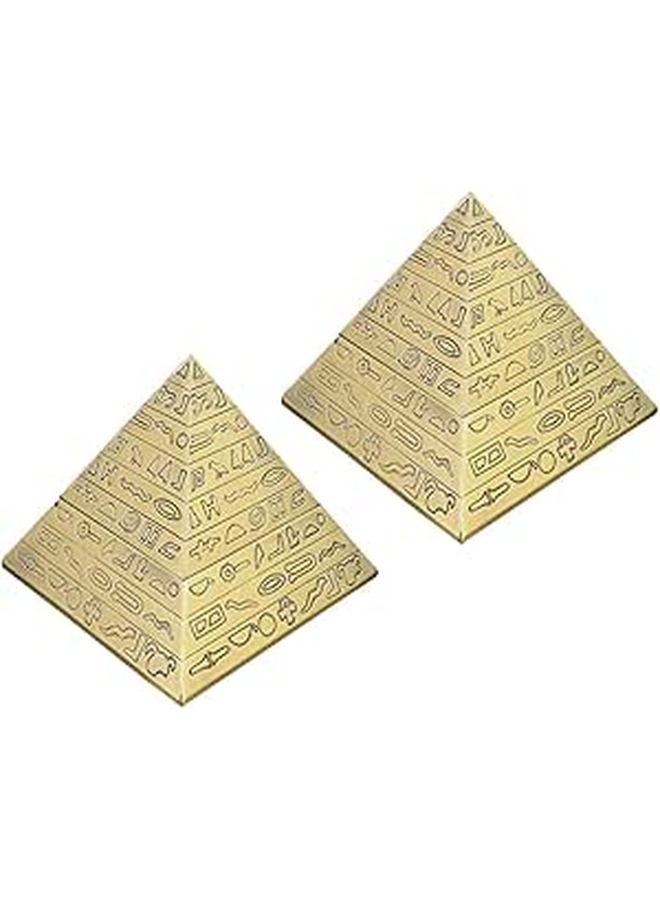 Homoyoyo 2 Piece Windproof Pyramid Ashtray Set With Lid For Indoor Table Use - Image 1