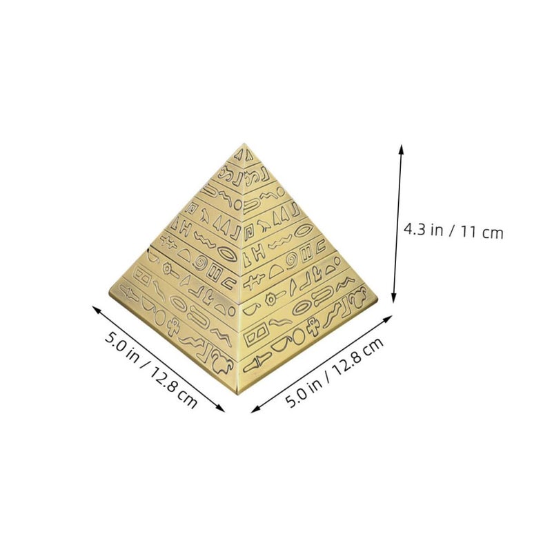Homoyoyo 2 Piece Windproof Pyramid Ashtray Set With Lid For Indoor Table Use - Image 3