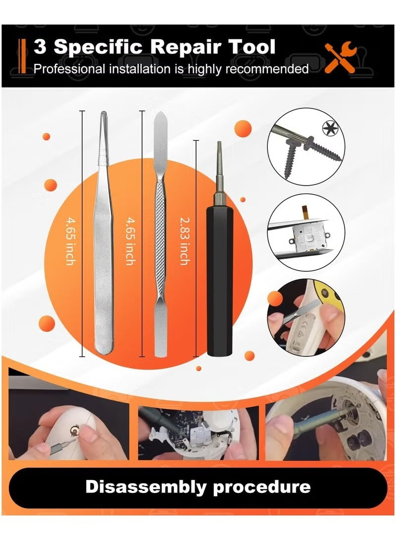 12 PCS Joystick Replacement Kit For Oculus Quest 2 Controller, Accessories For Oculus Quest 2 Controller And Meta Quest 3 Controller, With Joysticks, Screwdriver, Tweezer & Pry Tool - Image 5