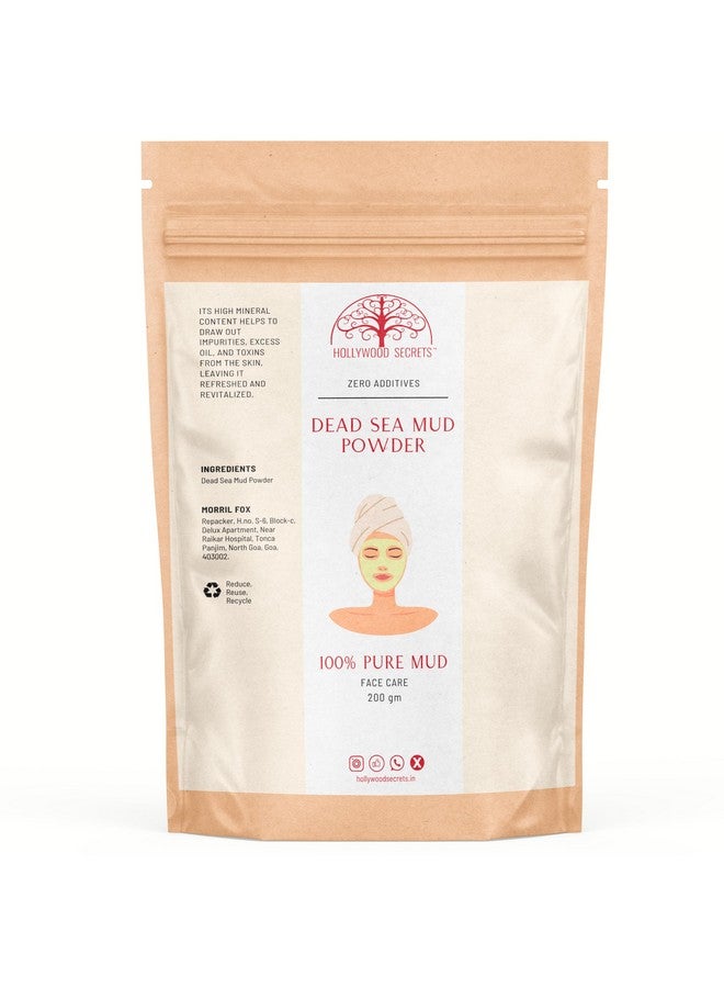 Hollywood Secrets Clay Powders 200gms (Pure Dead Sea Mud) | Healing Clay | Skin Brightening | For Face, Body, Foot - Image 1