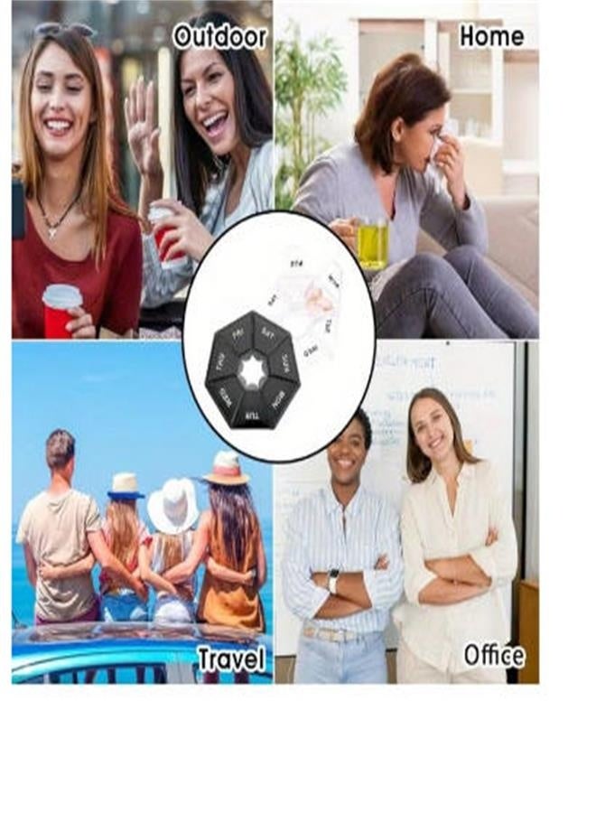 صندوق حبوب أسبوعي محمول بـ 7 أقسام، منظم أدوية يومي - Image 3