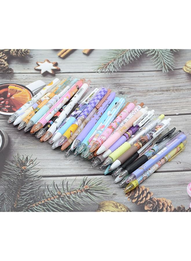 erorex 50 Pcs Fine Point Pens With A Pen Holder 0.5Mm 50 Different Random Styles Black Ink Gel Pens For Office Study Gift And Home Supplies 50 - Image 5
