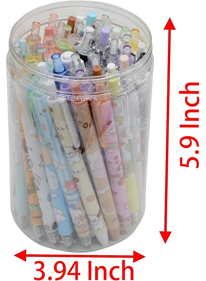 erorex 50 Pcs Fine Point Pens With A Pen Holder 0.5Mm 50 Different Random Styles Black Ink Gel Pens For Office Study Gift And Home Supplies 50 - Image 2