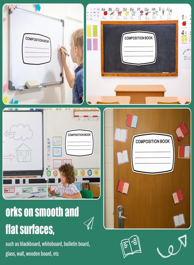 MixTeach 6 Pcs Composition Book Cutouts Large Composition Notebook Bulletin Board Decor School Classroom Trim for Classroom School First Day Wall Windows Door Porch Sign Decor, 10x14 - Image 5