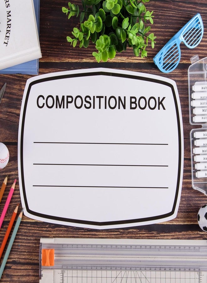 MixTeach 6 Pcs Composition Book Cutouts Large Composition Notebook Bulletin Board Decor School Classroom Trim for Classroom School First Day Wall Windows Door Porch Sign Decor, 10x14 - Image 3