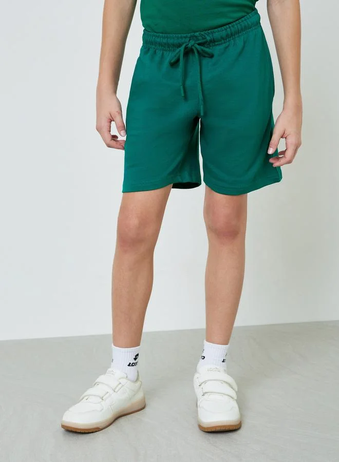 ستايلي Teens Pack Of 2 - Cotton Knitted Drawstring Shorts